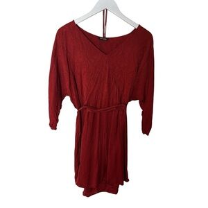 MASSIMO DUTTI Floral/Paisley Print Dress With Belted Waist & Tassle Detail Sz M